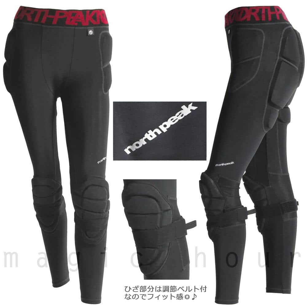 レディース スノーボード プロテクター ヒップ プロテクター ロング レディス スノボ ケツパッド けつパッド インナー パンツ スポーツ ウェア 3レイヤー 速乾 MNP-1194-BK-BD-WL north peak(ノースピーク) 4