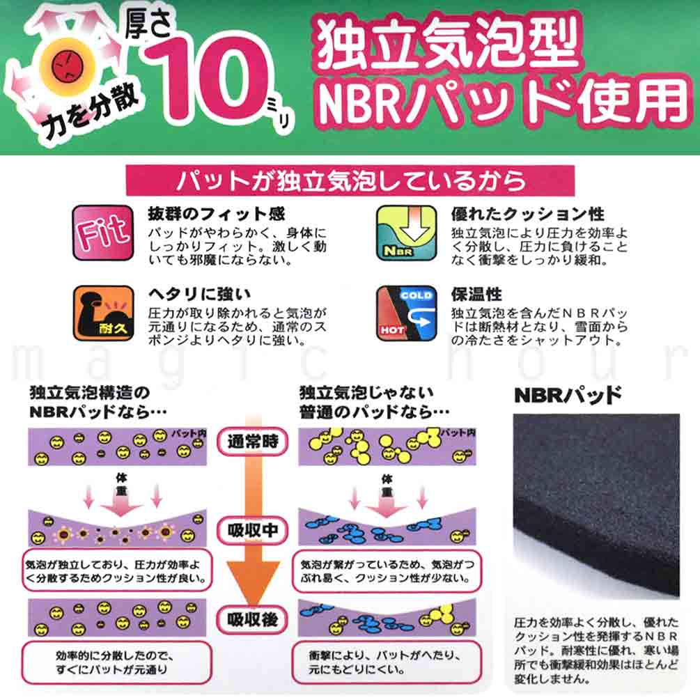 スノーボード プロテクター ヒップ プロテクター ロング丈 キッズ ジュニア 子供 スノボー けつパッド 膝 インナー パンツ ノースピーク スポーツ ウェア パッド MNP-1605-MDT-100 north peak(ノースピーク) 3