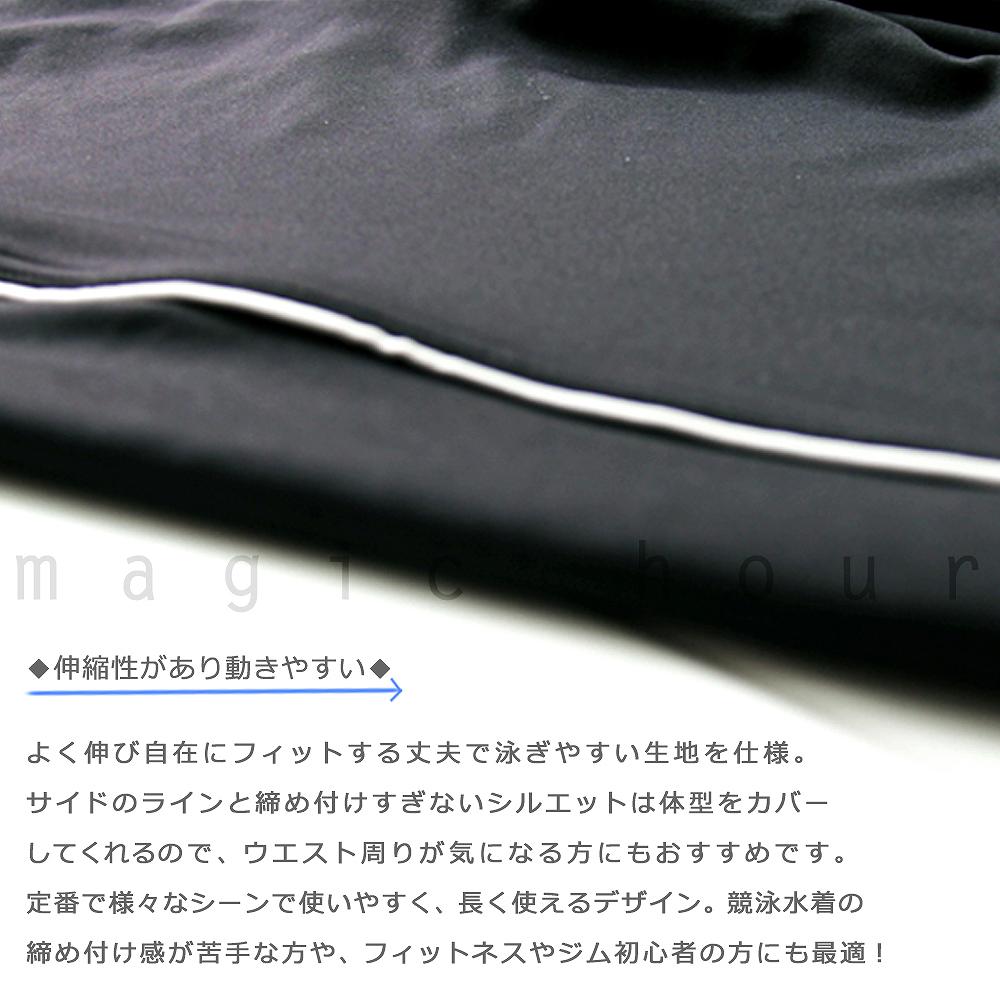 送料無料 メンズ フィットネス 水着 競泳 スイム パンツ スイムウェア 無地  黒 ボックス型 水泳パンツ スパッツ 大きいサイズ 男性用 U-MSW1301-BLACK-3L magic hour(マジック・アワー) 1