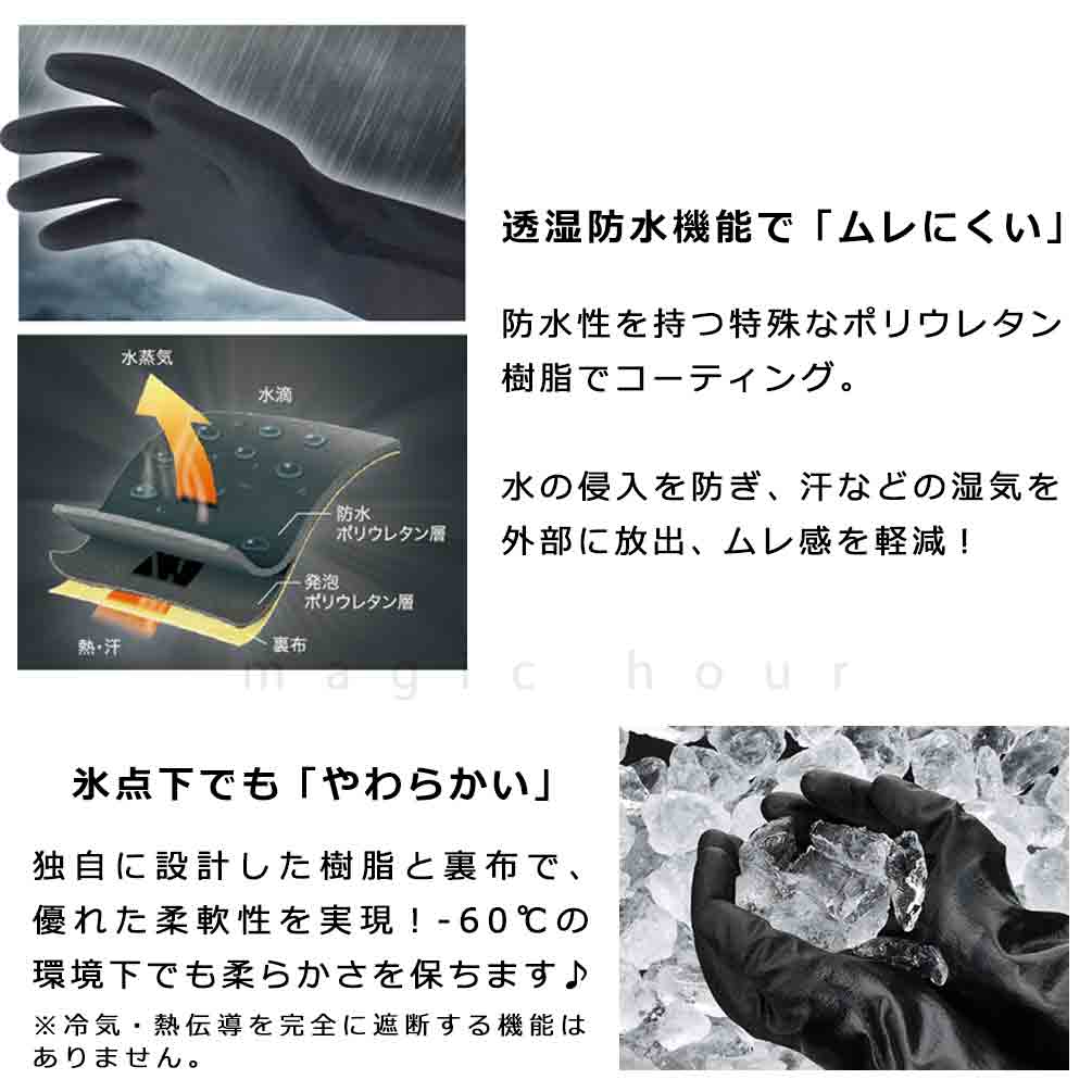 防水 透湿 防寒 グローブ 手袋 ゴム メンズ レディース アウトドア 登山 トレッキング バイク 作業用 釣り スキー スノーボード ストレッチ 滑り止め ブラック NB-TEMRES-02-WIN-BLK-3L TEMRES(テムレス) 2