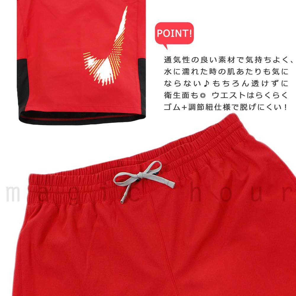 送料無料 NIKE ナイキ サーフパンツ メンズ 水着 海水パンツ 海パン インナー付き サーフトランクス 水陸両用 おしゃれ サーフィン 海水浴 プール スウォッシュ U-NIKE-PT-2982621-BLACK-L NIKE(ナイキ) 1