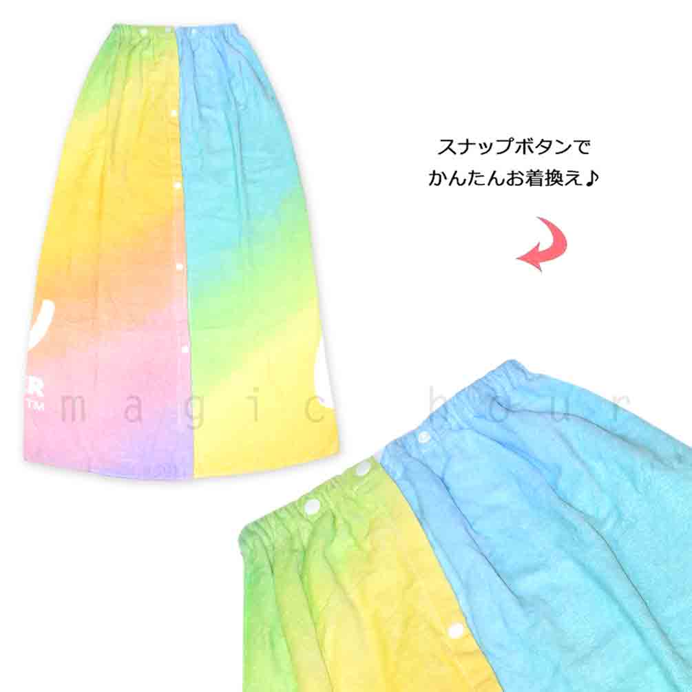 プール タオル ラップタオル 100cm 子供 巻きタオル ブランド キッズ お着換えタオル 女の子 水泳 子ども スイミング アーノルドパーマー かわいい グラデ 柄 青 PALMER-212473-TW-SAX-100 アーノルドパーマー 3