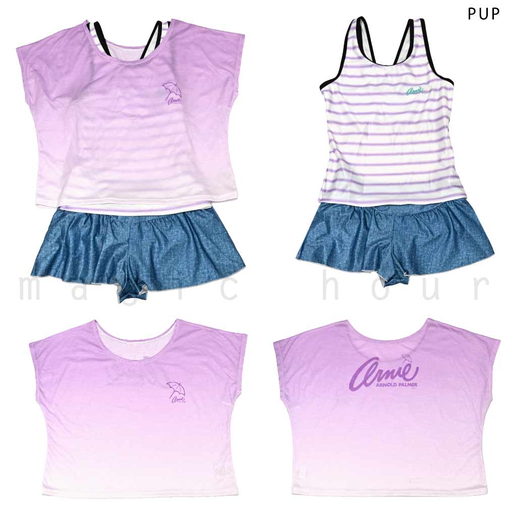 水着 子供 女の子 ガールズ スイムウェア ブランド タンキニ ショートパンツ T付き 3点 セット ジュニア 子ども 女子 お洒落 かわいい 140cm 150cm 160cm グラデ PLM-MRGRSW-372252-GRN-140 アーノルドパーマー 4