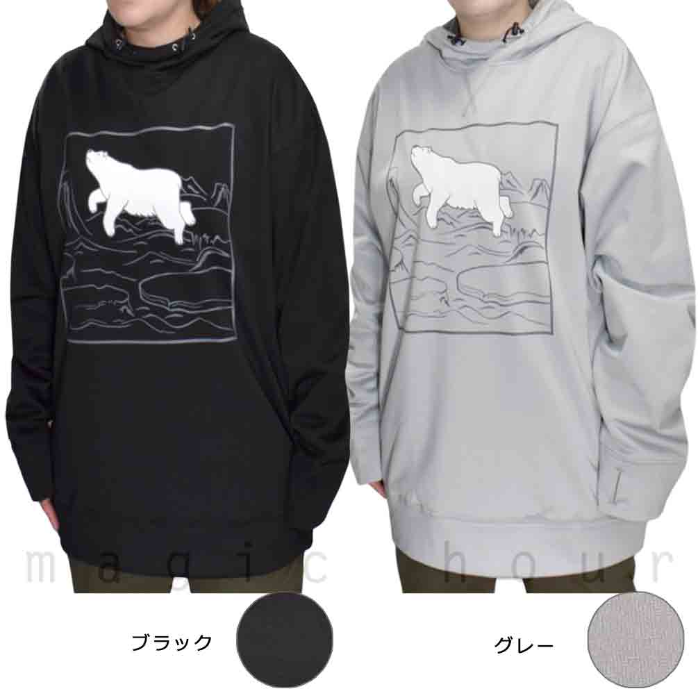 スノーボード パーカー スノボー 防水 パーカー 撥水 ロング丈 防風 ウェア ジャケット メンズ レディース フード付 SHOWTIME ブランド ショウタイム 黒 グレー PO23-003-BLK-L SHOWTIME COLLECTIVE(ショウタイム コレクティブ) 4