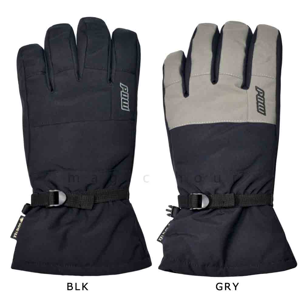 スキー スノーボード ゴアテックス メンズ グローブ POW 5本指 ブランド 手袋 GORE-TEX お洒落 スノーグローブ 高機能 防水 透湿 インナー内臓 スノボ 黒 グレー POW-TRG-GTX-BLK-L POW 5