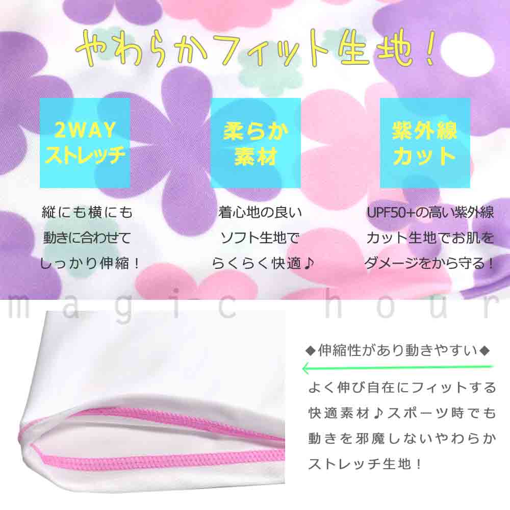 送料無料 ラッシュガード キッズ 子供 長袖 UVカット 水着 女の子 ガールズ ブランド ジップアップ パーカー UPF50+ 女児 ブルー 白 ピンク 120 130 140 cm U-RN-343302-23JRRASH-BLUE-120 ROCO NAILS 1