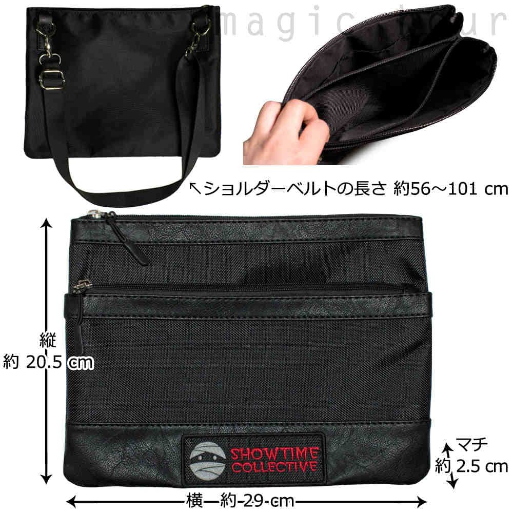 サコッシュ ショルダー 斜めがけ バッグ メンズ レディース 大きめ 黒 スノボー ブランド ショウタイム 自転車 バイク カメラ アウトドア お洒落 ミニ バック SACOSHE-1902-BLK-F SHOWTIME COLLECTIVE(ショウタイム コレクティブ) 2