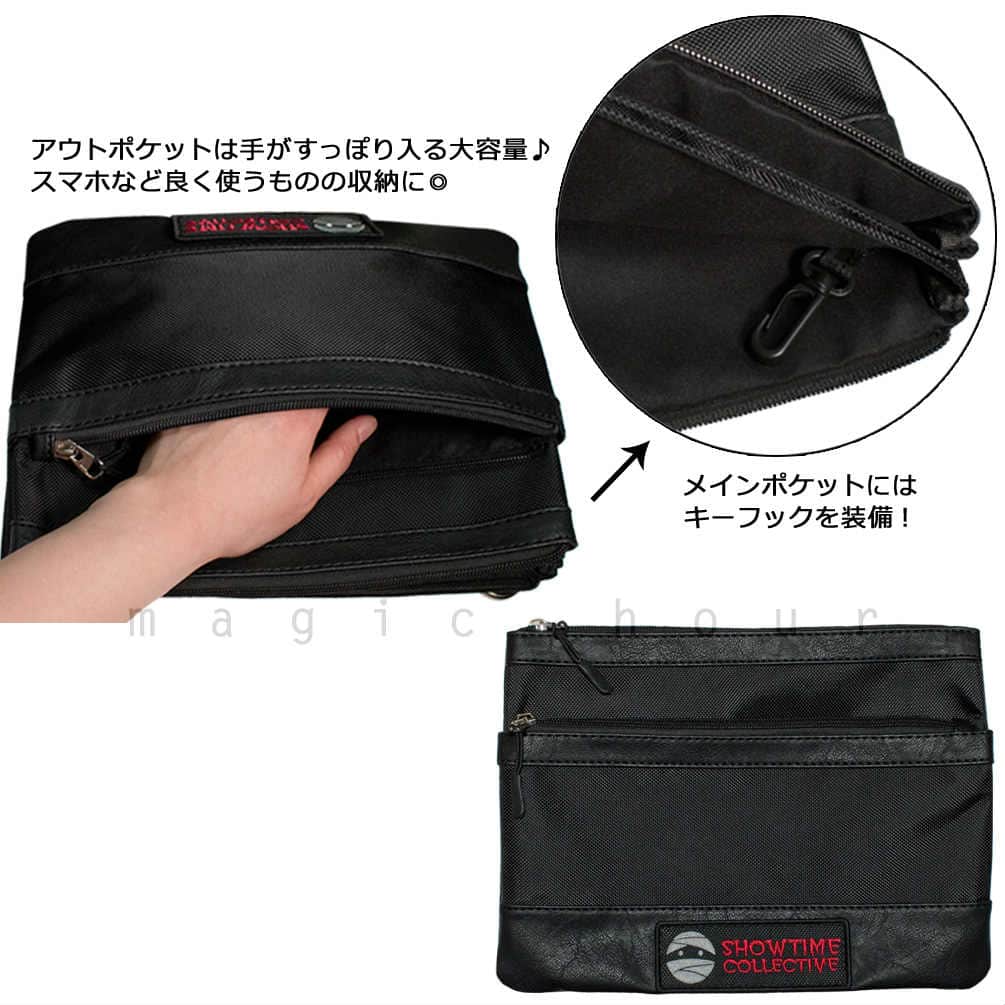 サコッシュ ショルダー 斜めがけ バッグ メンズ レディース 大きめ 黒 スノボー ブランド ショウタイム 自転車 バイク カメラ アウトドア お洒落 ミニ バック SACOSHE-1902-BLK-F SHOWTIME COLLECTIVE(ショウタイム コレクティブ) 3