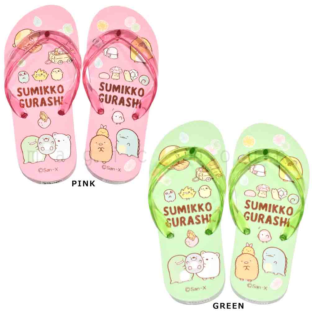 送料無料 子供 ビーチサンダル サンダル キッズ ジュニア すみっコぐらし 定番 おしゃれ かわいい ビーサン 海水浴 こども 女の子 男の子 プール 水泳 ピンク グリーン 緑 U-SMK-232833-SANDAL-GREEN-18 すみっコぐらし 3