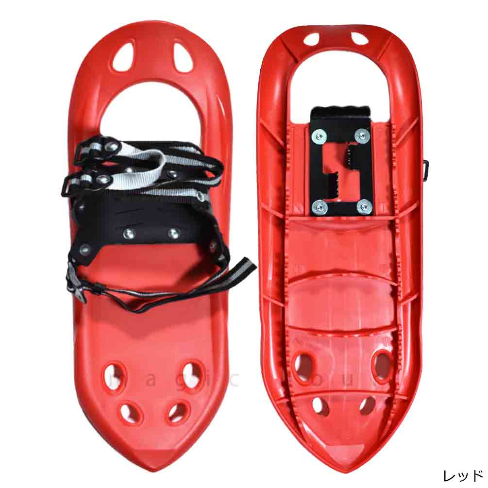 子供 スノーシュー かんじき キッズ ジュニア こども 20インチ アイゼン スキー ハイキング トレイル KIZAKI キザキ ベルト式 フリーサイズ ジュニア 雪山 赤 SN-1000CN-JR-RED-F  4