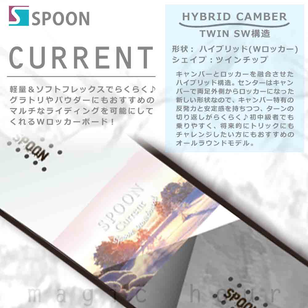 スノーボード 板 メンズ 単品 SPOON スプーン CURRENT グラトリ スノボー 初心者 24-25 2025 ハイブリッド キャンバー ボード 軽量 グレー ホワイト 白 お洒落 SPB-24CURRENT-147 SPOON(スプーン) 1