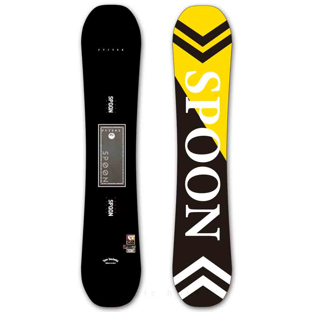 スノーボード 板 メンズ 単品 SPOON スプーン FUTURE スノボー 初心者 簡単 キャンバー ボード ブランド 23-24 かっこいい お洒落 黒 ブラック 黄色 イエロー SPB-24FUTURE-BK-Y-148 SPOON(スプーン) 4