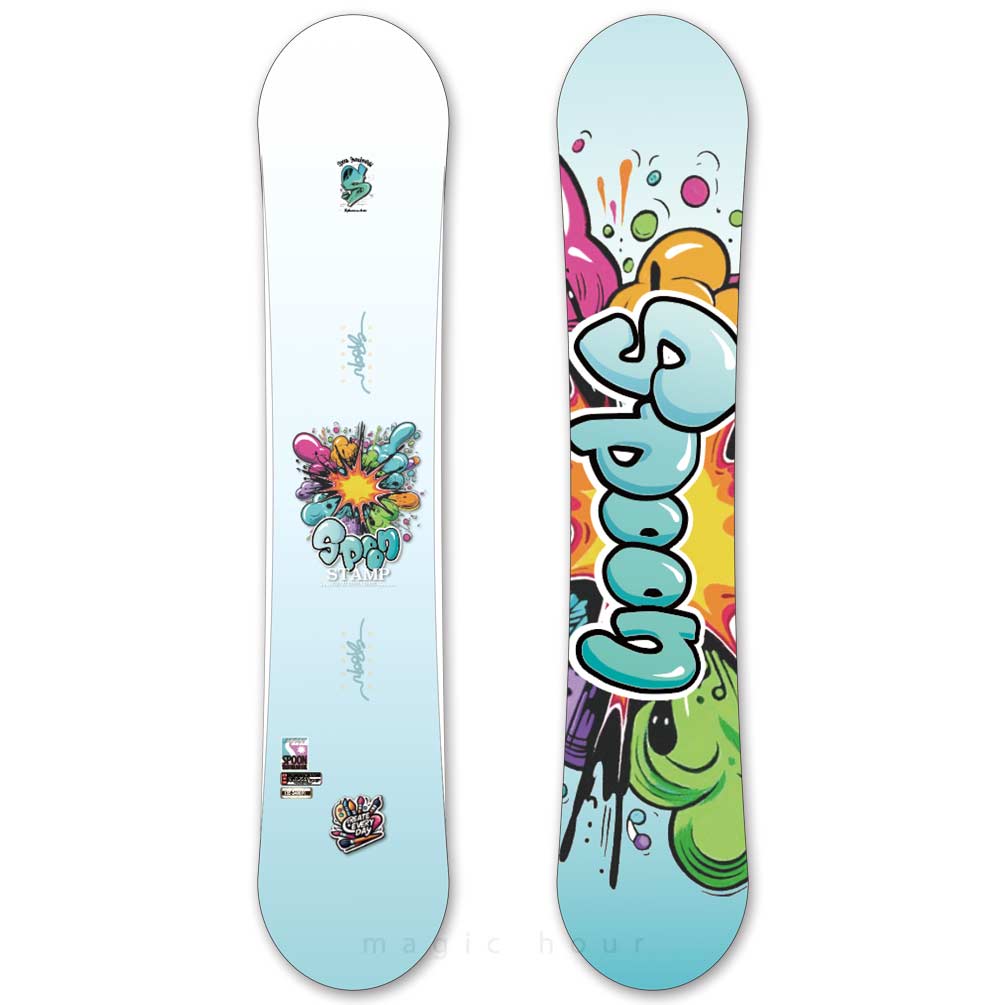 スノーボード 板 レディース 単品 SPOON スプーン グラトリ STAMP ハイブリッド キャンバー ボード 柔らかい お洒落 ブランド スノボー 初心者 ガールズ ブルー SPB-26STAMP-139 SPOON(スプーン) 4