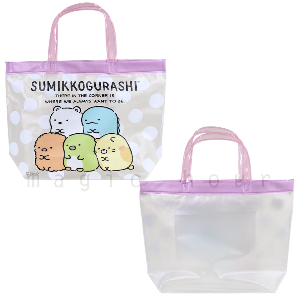 プールバッグ 女の子 キッズ ジュニア 子供 ショルダー ブランド スイムバッグ ビーチバッグ 水泳 トート コンパクト ビニールバッグすみっコぐらし サンリオ SUMIKKO-220831-BAG-PINK-F すみっコぐらし 4