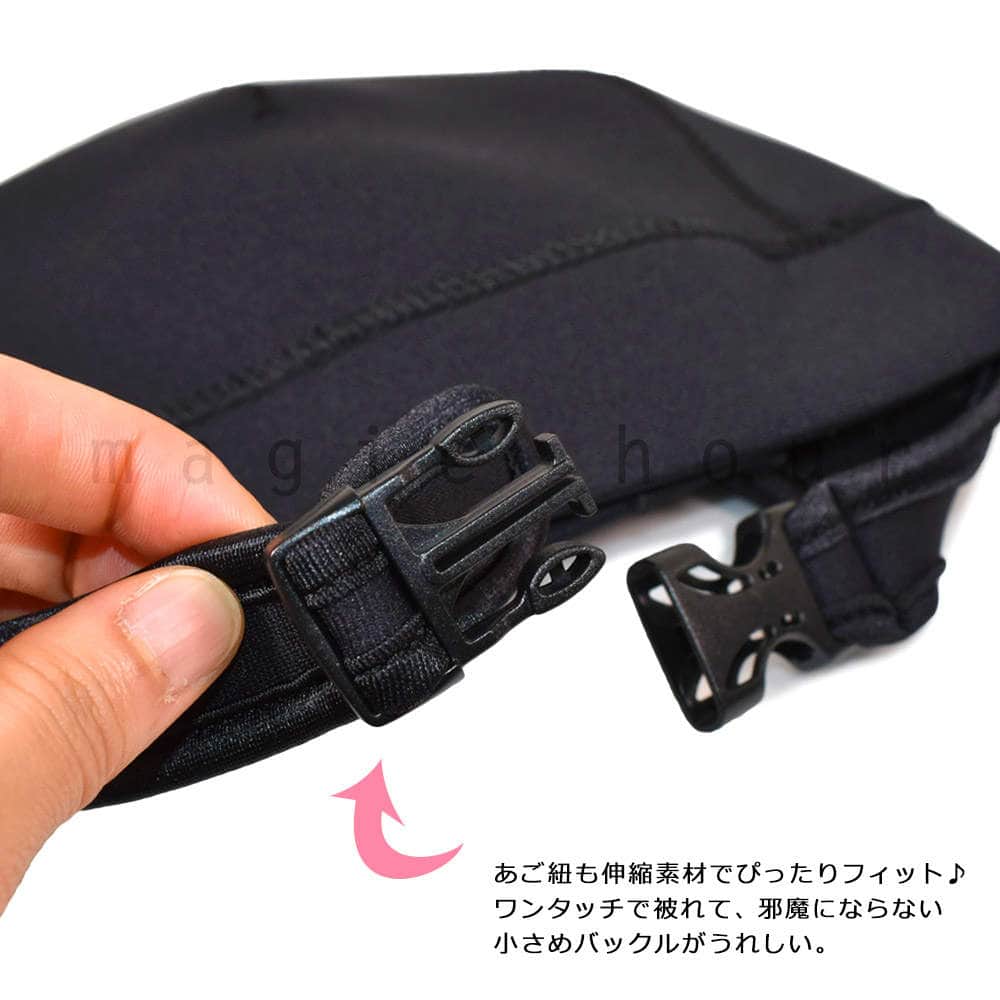 サーフィン ビーニー ヘッドキャップ サーフビーニー サーフィン用 防寒 キャップ 2mm ストレッチ メンズ レディース ブラック 黒 冬 SURF-BEANIE-BLK-L  2