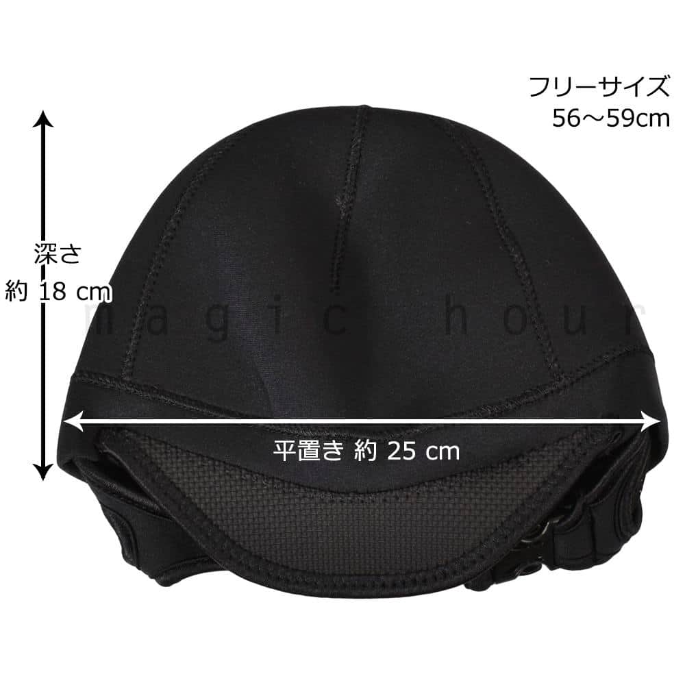 つば付 サーフィン ビーニー ヘッドキャップ サーフビーニー サーフィン用 防寒 キャップ 2mm ストレッチ メンズ レディース ブラック 黒 冬 バイザー ツバ付き SURF-CAP-BLK-F  1