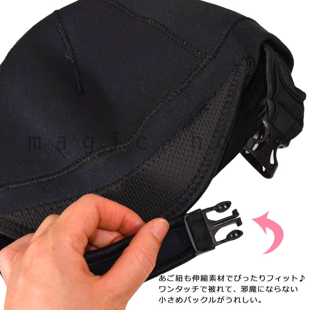 つば付 サーフィン ビーニー ヘッドキャップ サーフビーニー サーフィン用 防寒 キャップ 2mm ストレッチ メンズ レディース ブラック 黒 冬 バイザー ツバ付き SURF-CAP-BLK-F  2