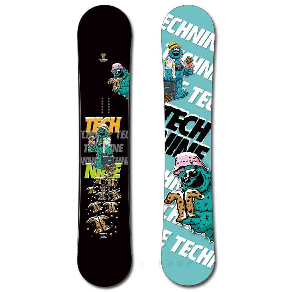 スノーボード 板 メンズ レディース 単品 2023 TECH NINE テックナイン CAM ROCK×JAHLIFE グラトリ ハイブリッド キャンバー ボード かわいい キャラクター 黒 T9-BOARD-23JAH-BLK-136 TECHNINE(テックナイン) 5