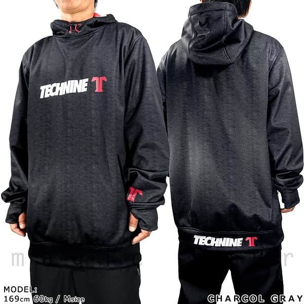 スノーボード パーカー スノボー 撥水 ウェア ジャケット メンズ レディース フード付き プルオーバー TECH NINE テックナイン T9JP-200 防風 保温 裏フリース T9-HOODY-T9JP-200-CHAGRY-L TECHNINE(テックナイン) 4