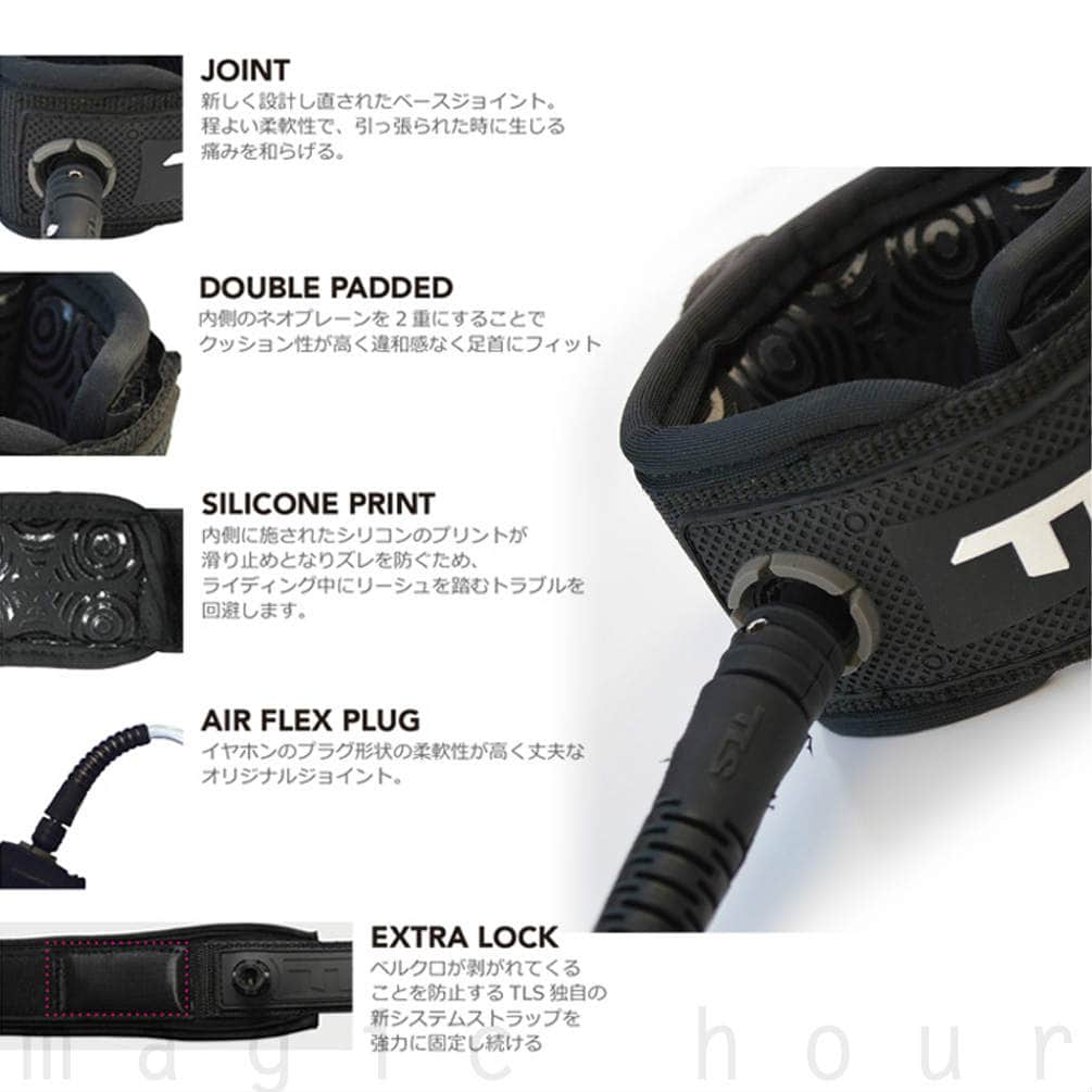サーフボード リーシュコード リーシュ 6ft ショートボード 用 サーフ 6フィート ダブルスウィーベル ツールス レッド ブルー  緑イエロー ピンク クリア お洒落 TLS-LEASH-STRG-60-CYAN TOOLS(ツールス) 1