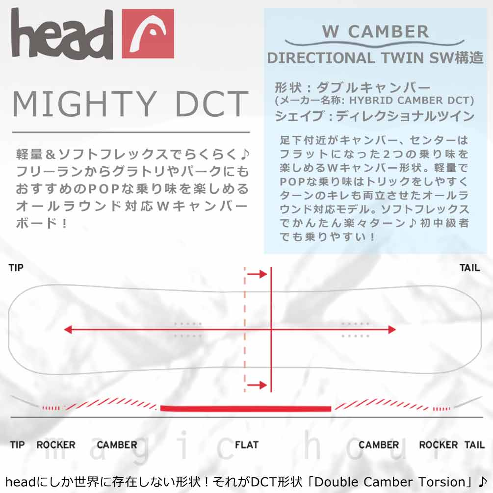 スノーボード 板 メンズ 単品 ヘッド  HEAD マイティ グラトリ ダブキャン 2025モデル MIGHTY DCT ダブルキャンバー ボード Wキャンバー お洒落 ブランド 初心者 TR-HDSB-25MIGHTY-150 HEAD(ヘッド) 1
