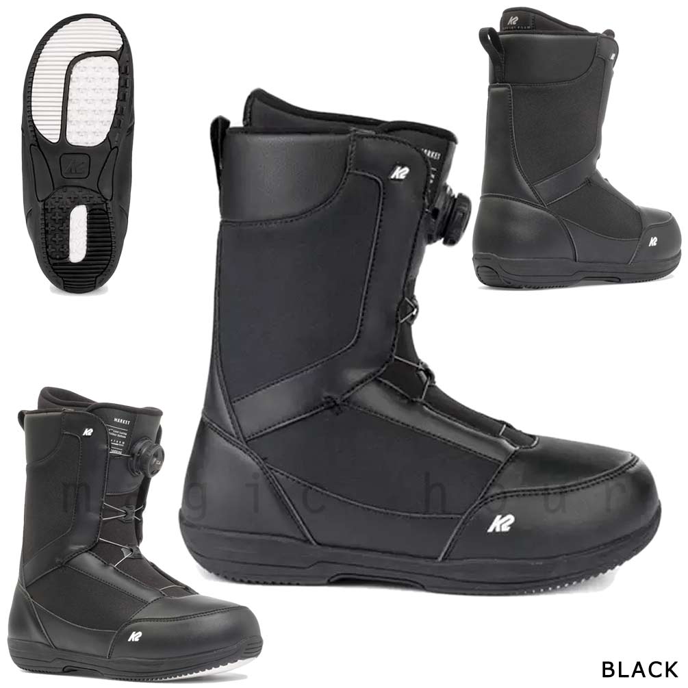 スノーボード ブーツ メンズ BOA ダイヤル ダイアル式 ボア K2 ケーツー MARKET マーケット 24-25 2025モデル 初心者 グラトリ 26cm - 28.5cm ブラック お洒落 TR-K2BOT-25MARKET-BLACK-25 K2(ケーツー) 3