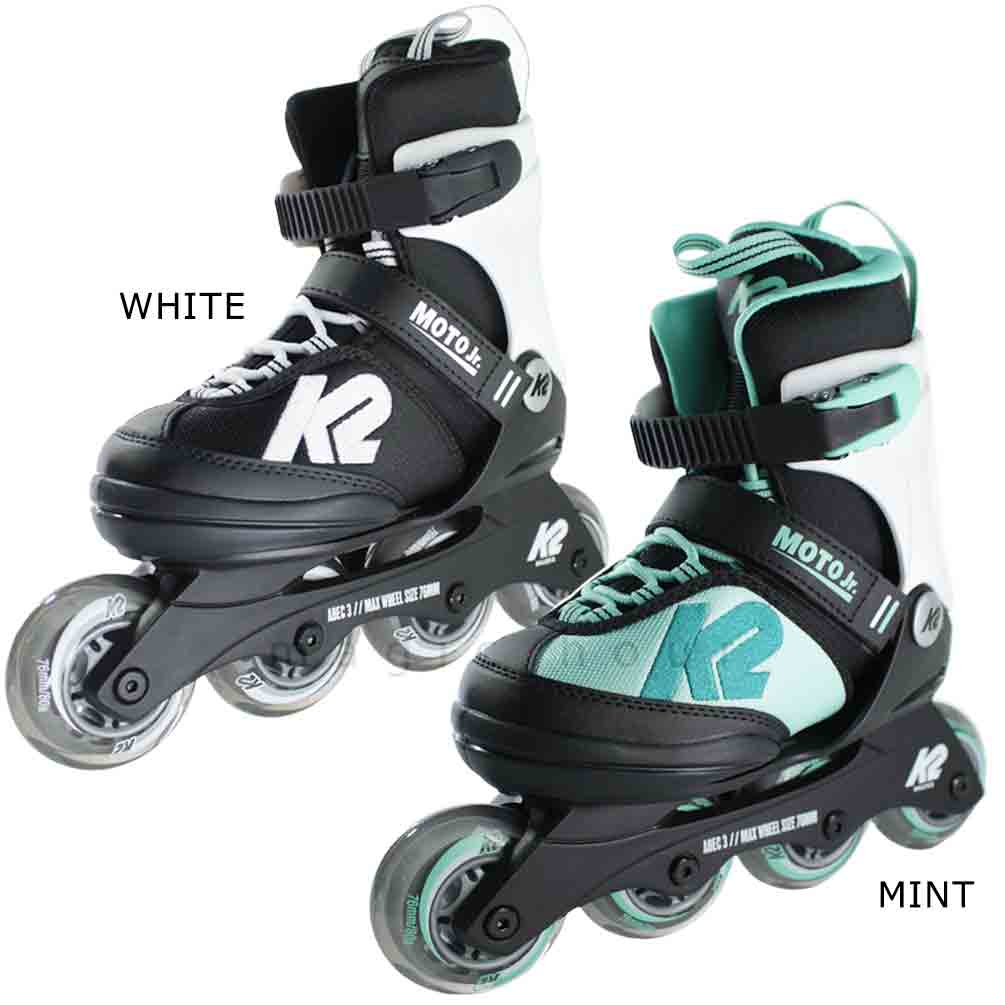 インラインスケート K2 キッズ ジュニア 子供 こども ケーツー MOTO JR モト おしゃれ ブランド 子ども用 ローラーブレード ミント ホワイト 白 ブラック 黒 TR-K2SKT-22MOTO-JR-MINT-17-205 K2(ケーツー) 5