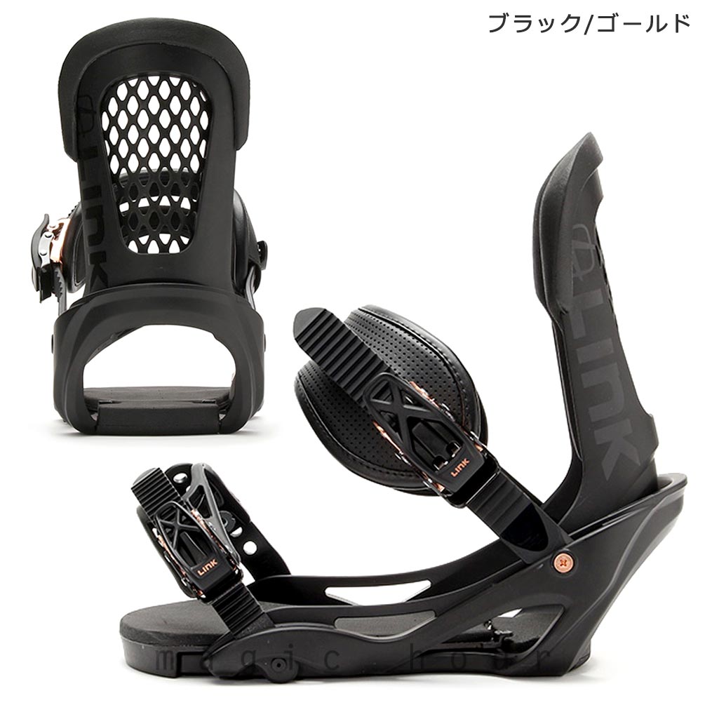 スノーボード ビンディング スノボー バインディング メンズ レディース LINK リンク REBORN ボード 金具 20-21 グラトリ 軽量 黒 ブラック 白 ホワイト TR-LKBIN-21REBORN-BKGOLD-M LINK(リンク) 3