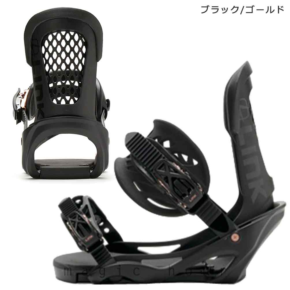 スノーボード ビンディング スノボー バインディング メンズ レディース LINK リンク REBORN ボード 金具 21-22 グラトリ 軽量 黒 ブラック 白 ホワイト TR-LKBIN-22REBORN-BKGOLD-M LINK(リンク) 3