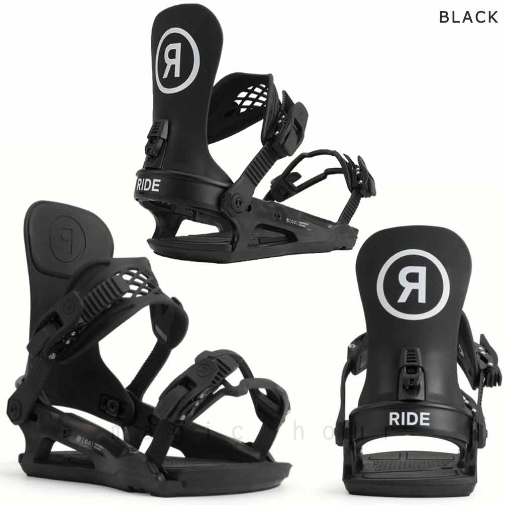 スノーボード ビンディング スノボー バインディング メンズ RIDE ライド C-2 ボード 金具 21-22 初心者 ソフトフレックス グラトリ 軽量 黒 ブラック ライム TR-RDBIN-22C-2-BLACK-L RIDE(ライド) 3
