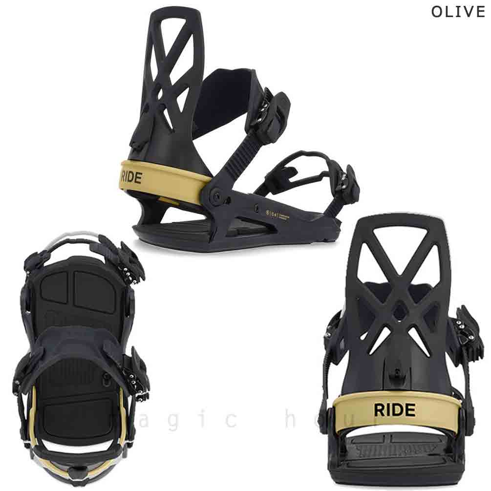 スノーボード ビンディング スノボー バインディング メンズ RIDE ライド C-4 ボード 金具 22-23 初心者 お洒落 ソフトフレックス グラトリ 黒 ベージュ TR-RDBIN-23C-4-OLIVE-M RIDE(ライド) 3