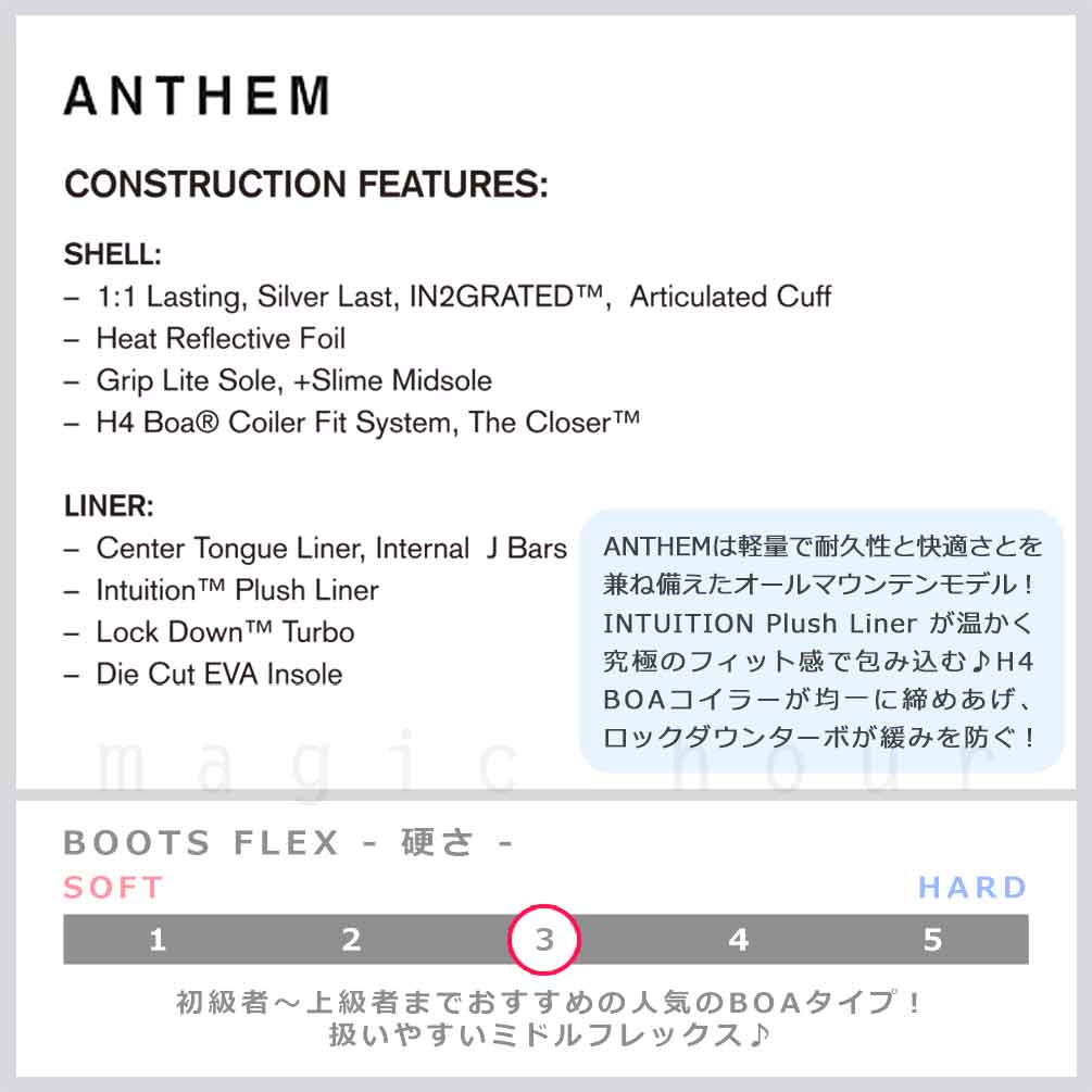 スノーボード ブーツ BOA メンズ RIDE ライド ANTHEM ダイヤル ダイアル式 21-22 2022モデル ミドルフレックス 大きいサイズ 25cm - 28cm 黒 ブラック お洒落 TR-RDBOT-22ANTHEM-BLK-25 RIDE(ライド) 1
