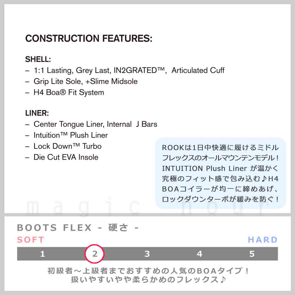 スノーボード ブーツ BOA メンズ RIDE ライド ROOK ダイヤル ダイアル式 22-23 2023モデル ミドルフレックス 大きいサイズ 25cm - 33cm 黒 ブラック お洒落 TR-RDBOT-23ROOK-BLK-25 RIDE(ライド) 1