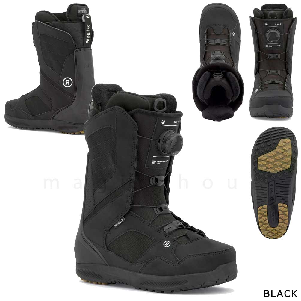 スノーボード ブーツ BOA レディース RIDE ライド SAGE ダイヤル ダイアル式 25-26 2026モデル ブランド 初心者 お洒落 大きいサイズ 22cm - 26.0cm 黒 白 茶色 TR-RDBOT-26SAGE-BLACK-22 RIDE(ライド) 3