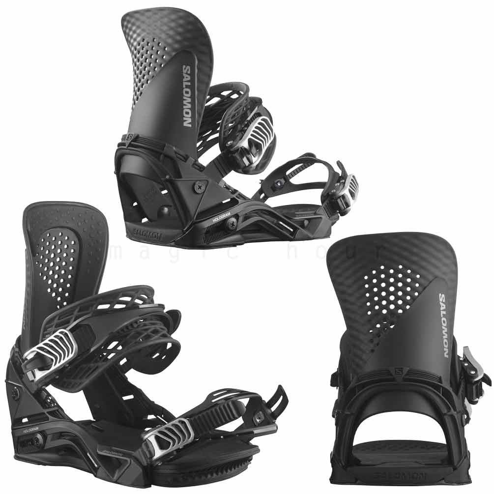 スノーボード ビンディング スノボー バインディング メンズ SALOMON サロモン ホログラム HOLOGRAM ボード 25-26 グラトリ 軽量 黒 白 板と同時購入で取付無料 TR-SLMBIN-26HLGRM-BLACK-L SALOMON(サロモン) 4