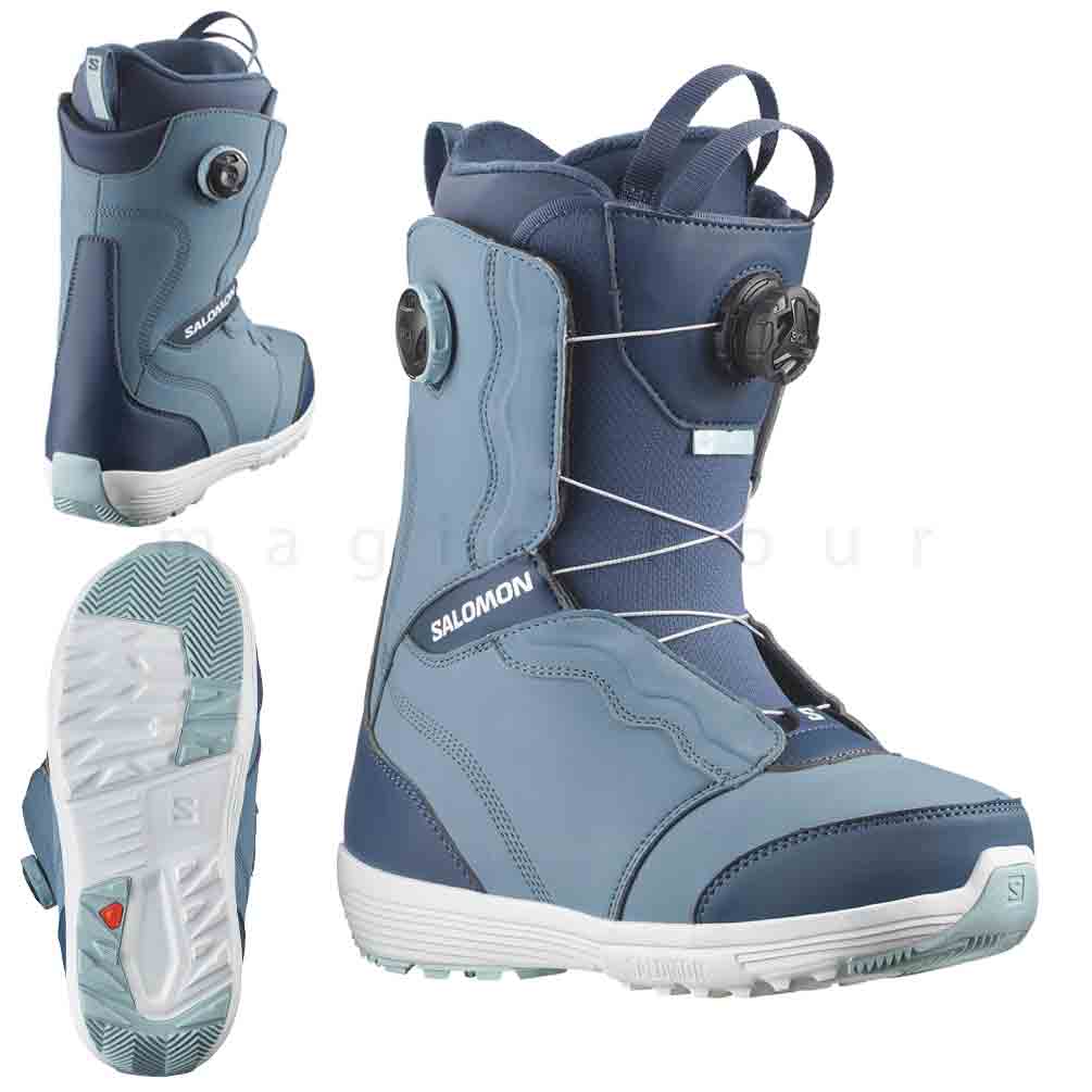 スノーボード ブーツ レディース SALOMON サロモン IVY BOA SJ BOA ダイヤル ダイアル式 23-24 ソフトフレックス 大きいサイズ 23.5cm - 25.5cm 青 黒 白 お洒落 TR-SLMBOT-24IVYSJB-BLACK-235 SALOMON(サロモン) 4
