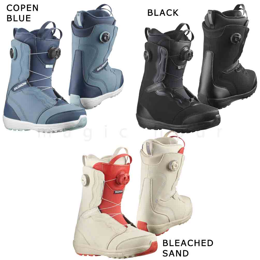 スノーボード ブーツ レディース SALOMON サロモン IVY BOA SJ BOA ダイヤル ダイアル式 23-24 ソフトフレックス 大きいサイズ 23.5cm - 25.5cm 青 黒 白 お洒落 TR-SLMBOT-24IVYSJB-BLACK-235 SALOMON(サロモン) 5