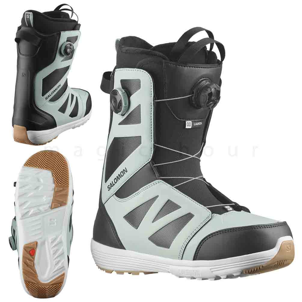 スノーボード ブーツ メンズ SALOMON サロモン LAUNCH BOA SJ ダイヤル ダイアル式 23-24 ソフトフレックス 25cm - 28.5cm お洒落 男性 黒 カーキ ブルー TR-SLMBOT-24LNCSJB-BLACK-25 SALOMON(サロモン) 4