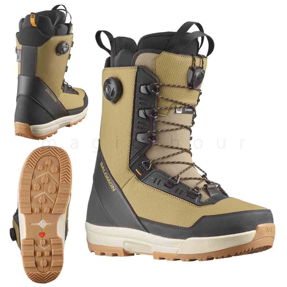 スノーボード ブーツ メンズ SALOMON サロモン SYNERGY PWL SJ BOA ダイヤル ダイアル式 23-24 ミドルフレックス 25cm - 28.5cm お洒落 男性 ベージュ カーキ TR-SLMBOT-24SNGSJB-DHERB-25 SALOMON(サロモン) 4