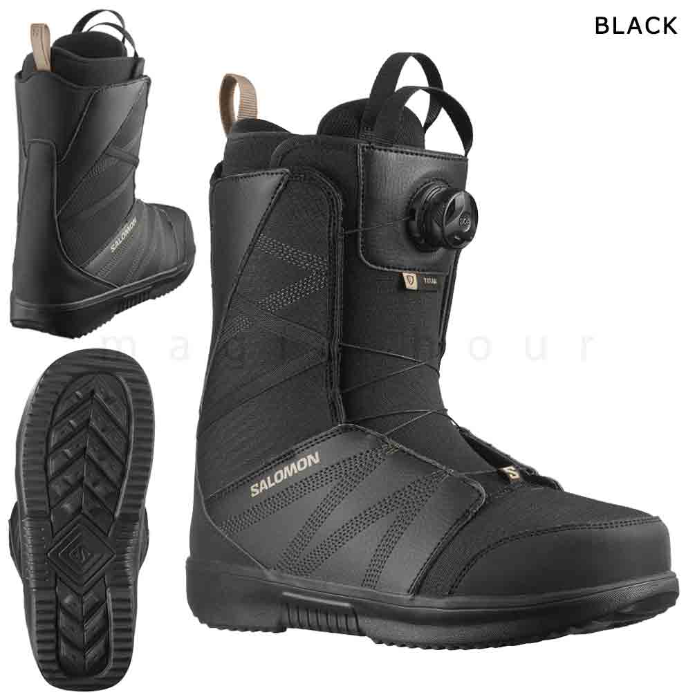 スノーボード ブーツ メンズ SALOMON サロモン TAITAN BOA ダイヤル ダイアル式 23-24 ソフトフレックス 大きいサイズ 25cm - 29.5cm 黒 ブラック お洒落 男性 TR-SLMBOT-24TITANB-BLACK-25 SALOMON(サロモン) 4