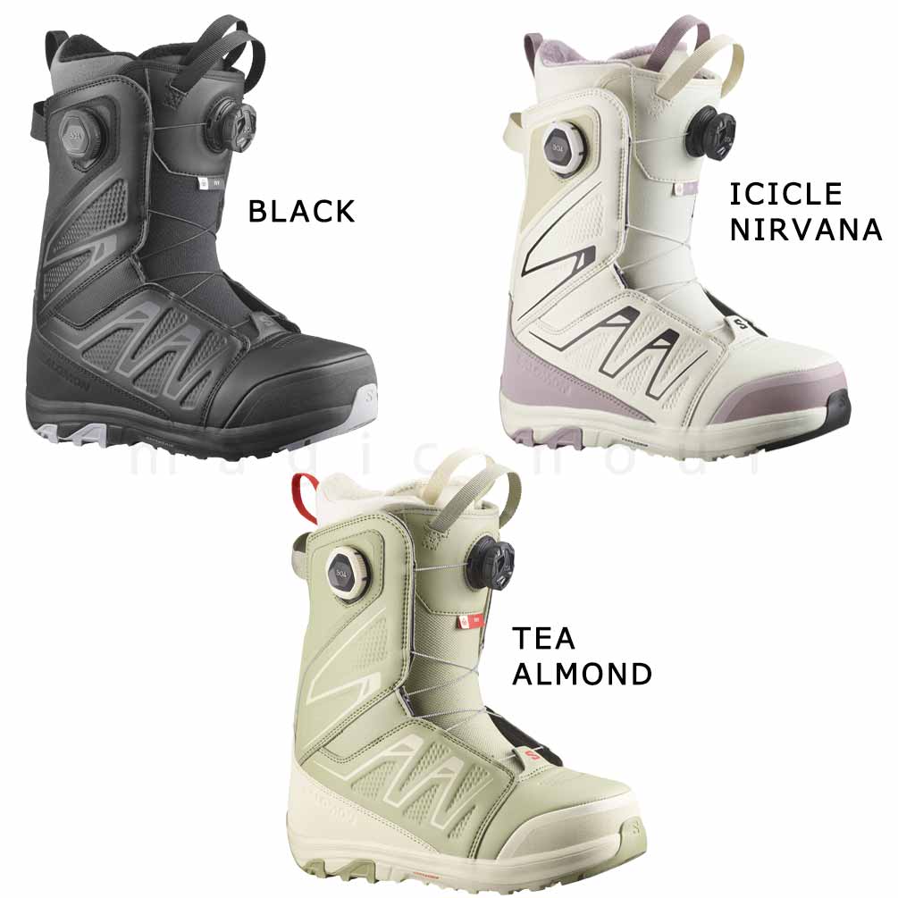 スノーボード ブーツ レディース サロモン SALOMON IVY BOA SJ BOA デュアルボア ダイヤル ダイアル式 25-26 ソフトフレックス 22cm- 26cm 黒 白 ミント お洒落 TR-SLMBOT-26IVYSJB-BLACK-22 SALOMON(サロモン) 5