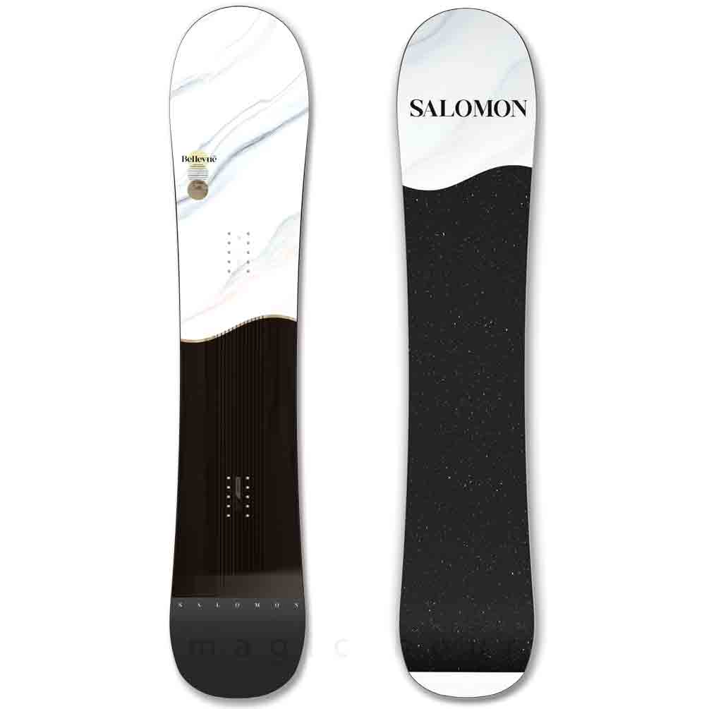 スノーボード 板 レディース 単品 SALOMON サロモン パウダーボード BELLEVUE スノボー ハイブリッド キャンバー ボード パウダーロッカー おしゃれ 黒 ブラック TR-SLMSB-24BELEVUE-144 SALOMON(サロモン) 4