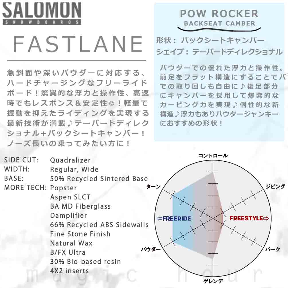 スノーボード 板 メンズ 単品 2026 サロモン ファストレーン SALOMON FASTLANE パウダーボード ハイブリッド バックシート キャンバー ボード バックカントリー TR-SLMSB-26FASTLN-149 SALOMON(サロモン) 1