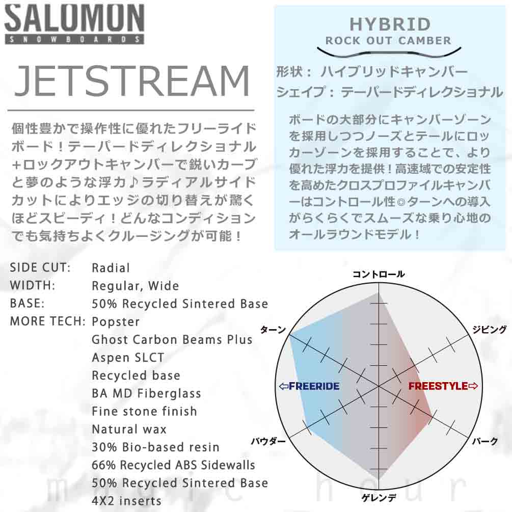 スノーボード 板 メンズ 単品 2026 サロモン ジェットストリーム SALOMON JETSTREAM パウダーボード オールラウンド ハイブリッド キャンバー ボード ホワイト TR-SLMSB-26JETSTM-146 SALOMON(サロモン) 1