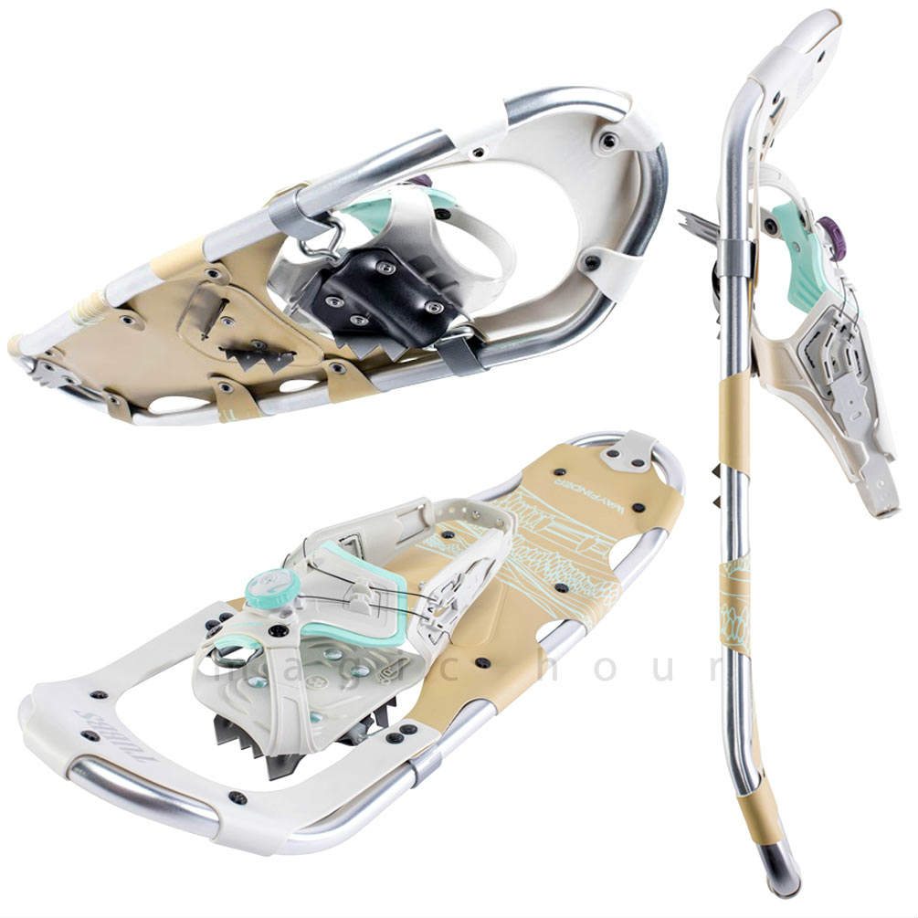 スノーシュー レディース 25インチ TUBBS タブス アイゼン スキー ハイキング トレイル BOA 54〜91kg ジュニア 雪山 かんじき 白 ホワイト お洒落 WAYFINDER TUBBS-WAYFINDER-KHAKI-25W  4