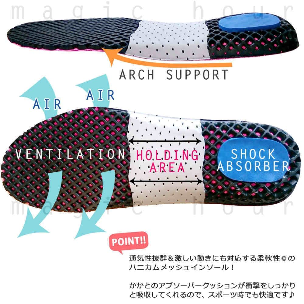 送料無料 スポーツ インソール 衝撃吸収 通気性抜群 アーチサポート かかと クッション 軽量 中敷き ランニング スキー スノーボード 23cm〜28cm 男性用 女性用 U-INSOLE-BLK-ML  1