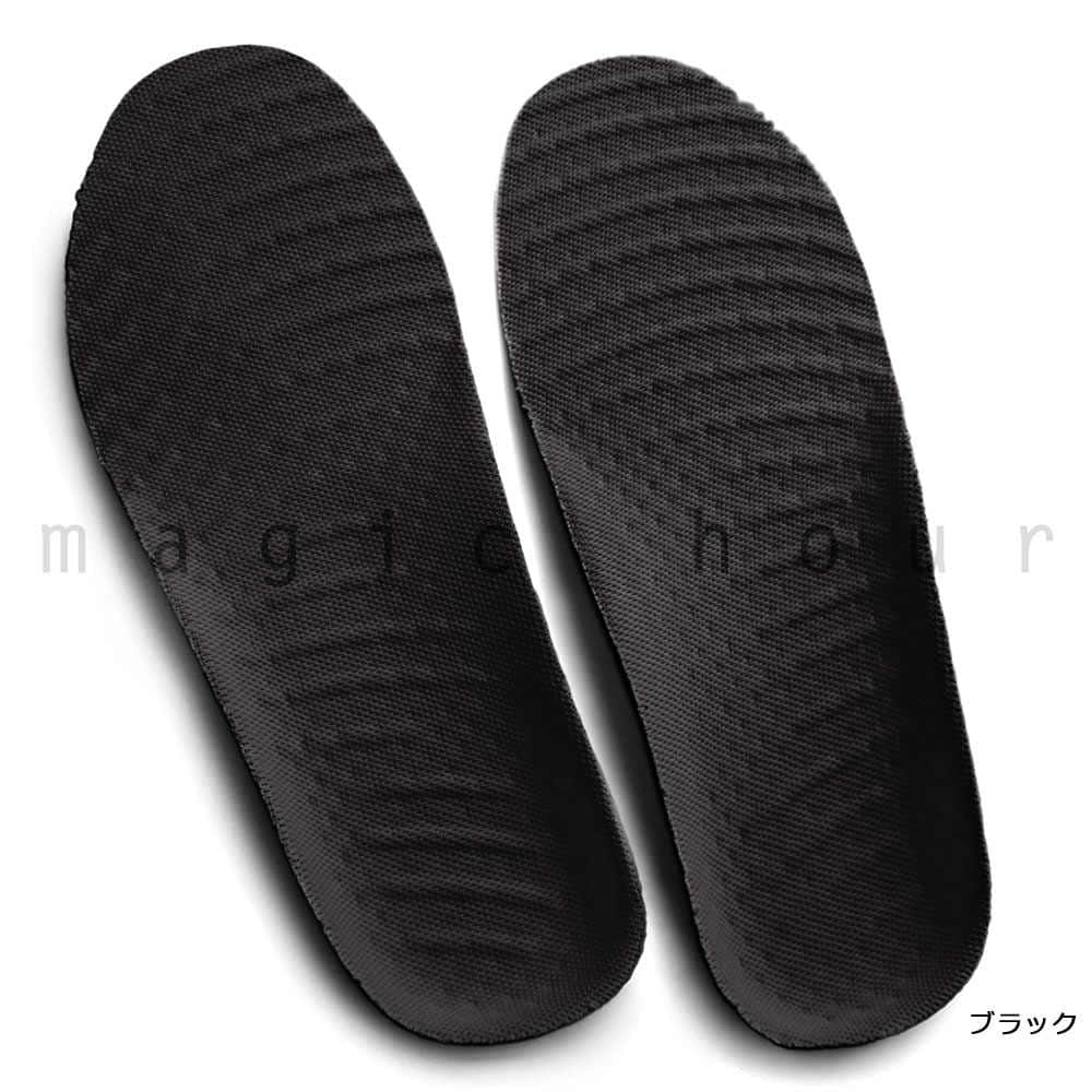 送料無料 スポーツ インソール 衝撃吸収 通気性抜群 アーチサポート かかと クッション 軽量 中敷き ランニング スキー スノーボード 23cm〜28cm 男性用 女性用 U-INSOLE-BLK-ML  5