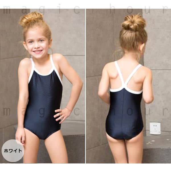 送料無料 スクール水着 女子 女の子 女児 プール ワンピース 小学校 水着 子供 キッズ ジュニア オールインワン スイムウェア 110cm 120cm 130cm 140cm 150cm U-SKL1603-BLUE-110  5