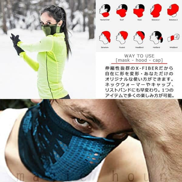 送料無料 フェイスマスク メンズ レディース UV ネックウォーマー NAROO MASK ナルーマスク 速乾 花粉症 バイク サバゲー 釣り スノーボード スキー U-NAR-X5 U-NAR-X5-BLK-PNK NAROO MASK(ナルーマスク) 3